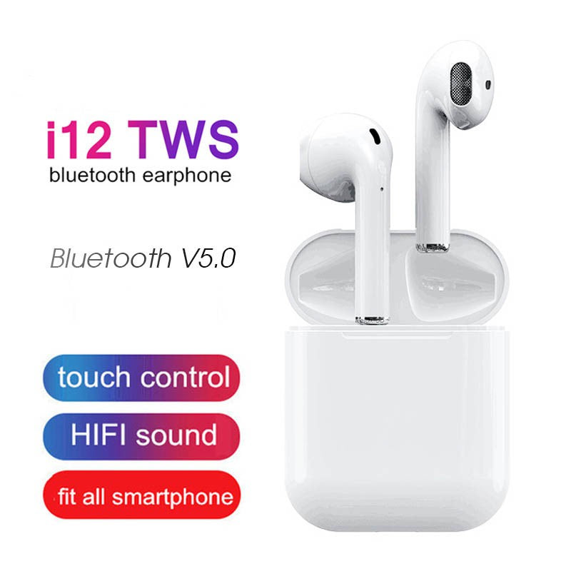 i12 TWS Black – Wireless Freedom, Sleek Style.