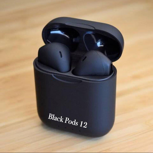 i12 TWS Black – Wireless Freedom, Sleek Style.