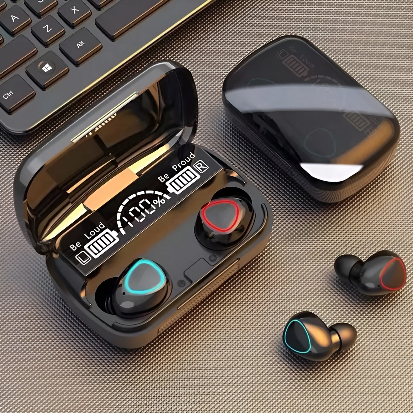 New F2 TWS M10 Earbuds Bluetooth 5.1 Earphones 3500mAh Chargng Box Wireless