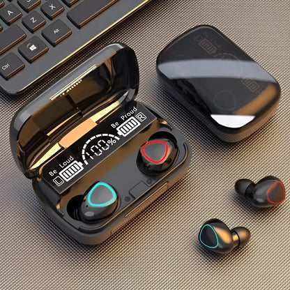 New F2 TWS M10 Earbuds Bluetooth 5.1 Earphones 3500mAh Chargng Box Wireless