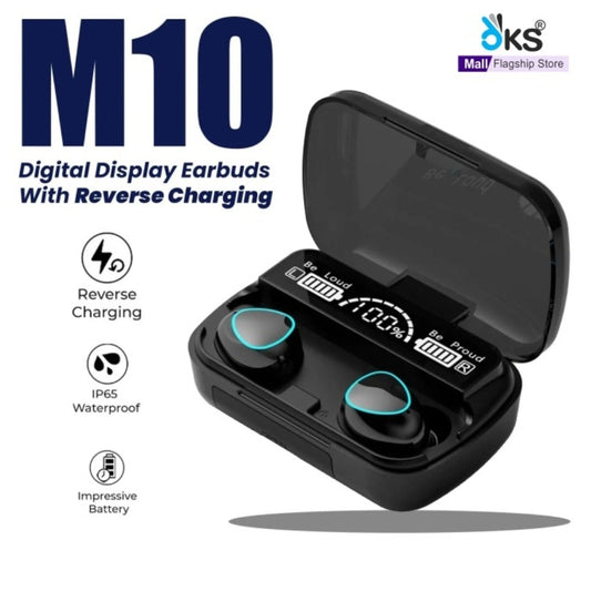 New F2 TWS M10 Earbuds Bluetooth 5.1 Earphones 3500mAh Chargng Box Wireless